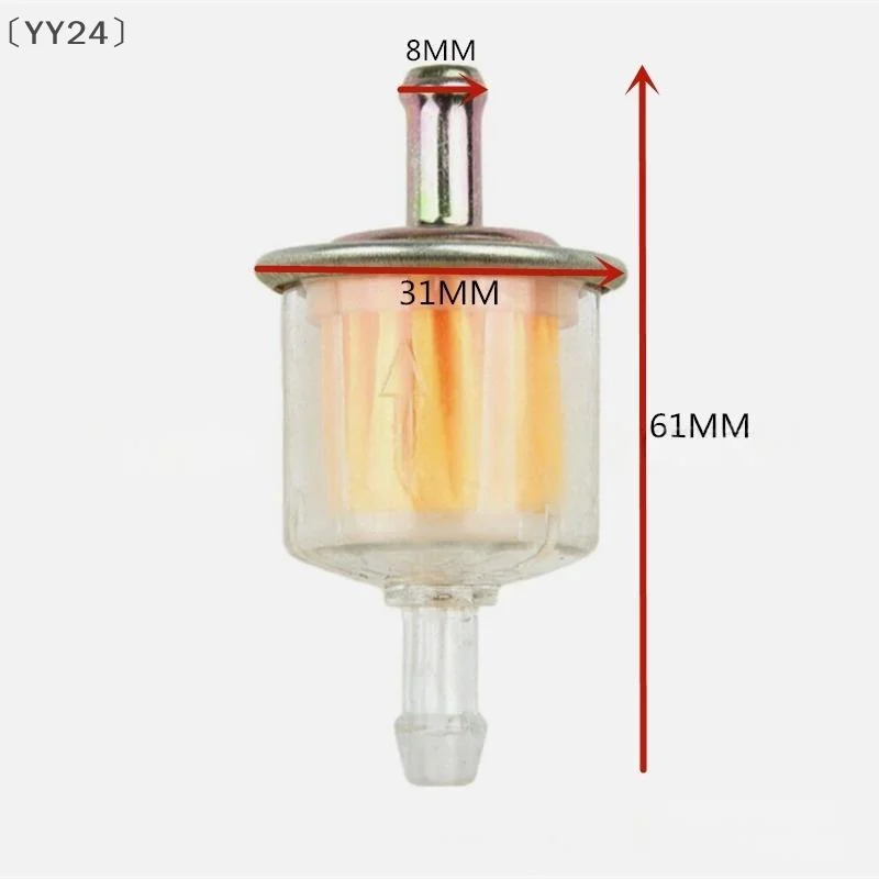 [-YY24」 2/10 قطعة الدراجات البخارية اكسسوارات السيارات 8 مللي متر مرشحات الوقود العالمي RV مضمنة الوقود خط الغاز كبير لأدوات الحدائق