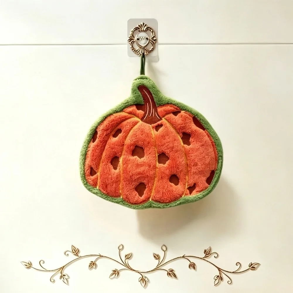 Super Absorbent Pumpkin Hand Towel Soft Microfiber Halloween Decoraitons Absorbent Hand Towels Quick-Drying Kitchen Handkerchief