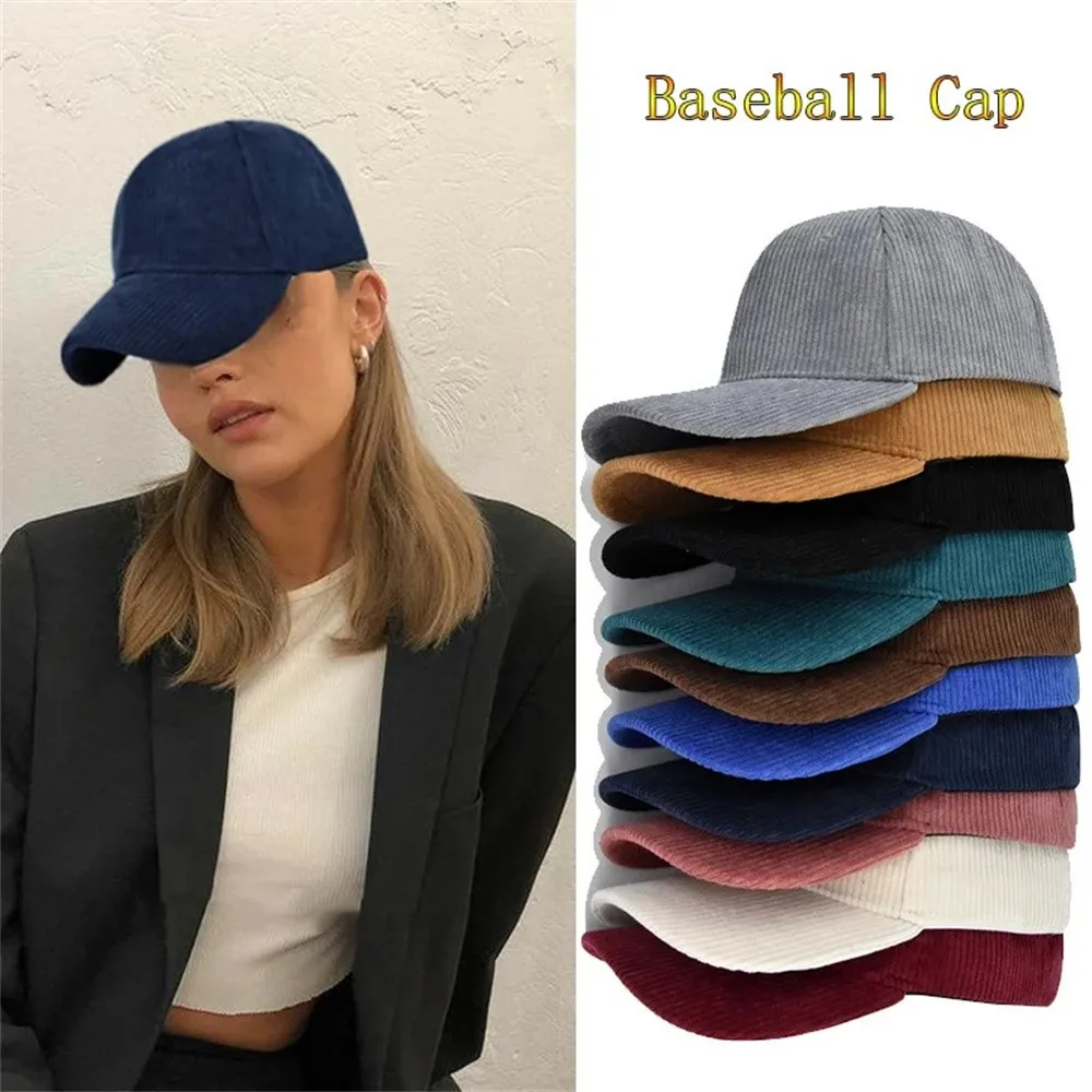 Gorra de béisbol de pana para hombre y mujer, gorro con visera ajustable, estilo Hip Hop, Unisex