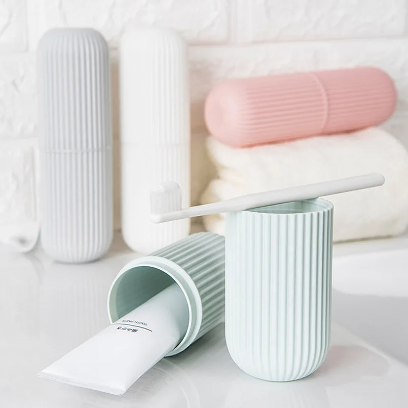 Travel Portable Toothbrush Cup Bathroom Toothpaste Holder Storage Case Box Organizer Travel Toiletries Storage Cup New Creative