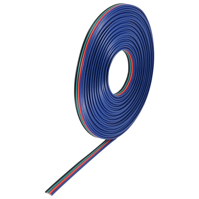 4 Pin Wire Extension Connector Cable Cord For LED RGB Strip 3528 5050 Connector Colourful 5M