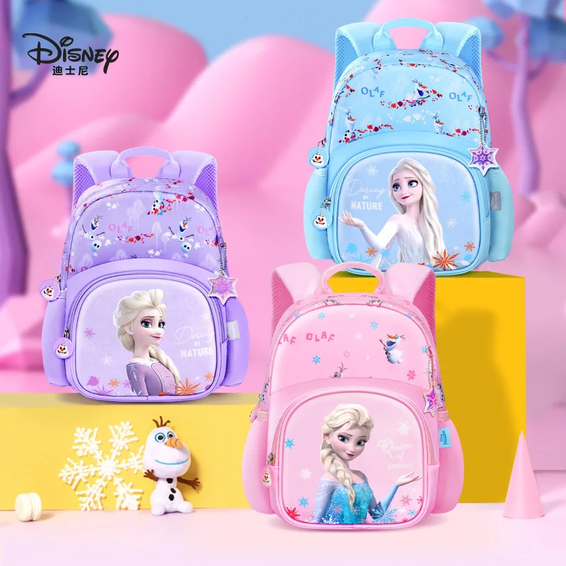 

Disney Children School Bags Frozen Cartoon Multiple Pockets Backpack Waterproof Travel Bag Kindergarten Schoolbag Gift Wholesale