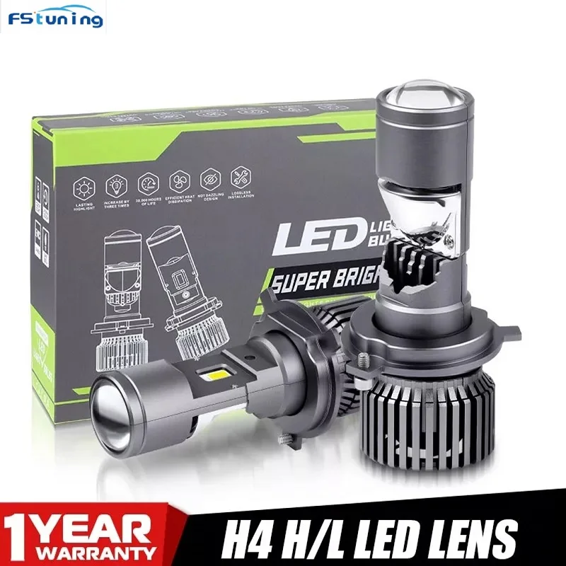 

2X 100W H4 50000LM Mini Bi-LED Projector Lens Hi-Lo Beam Bulb Headlight Retrofit Motorcycle Light Car Lamps