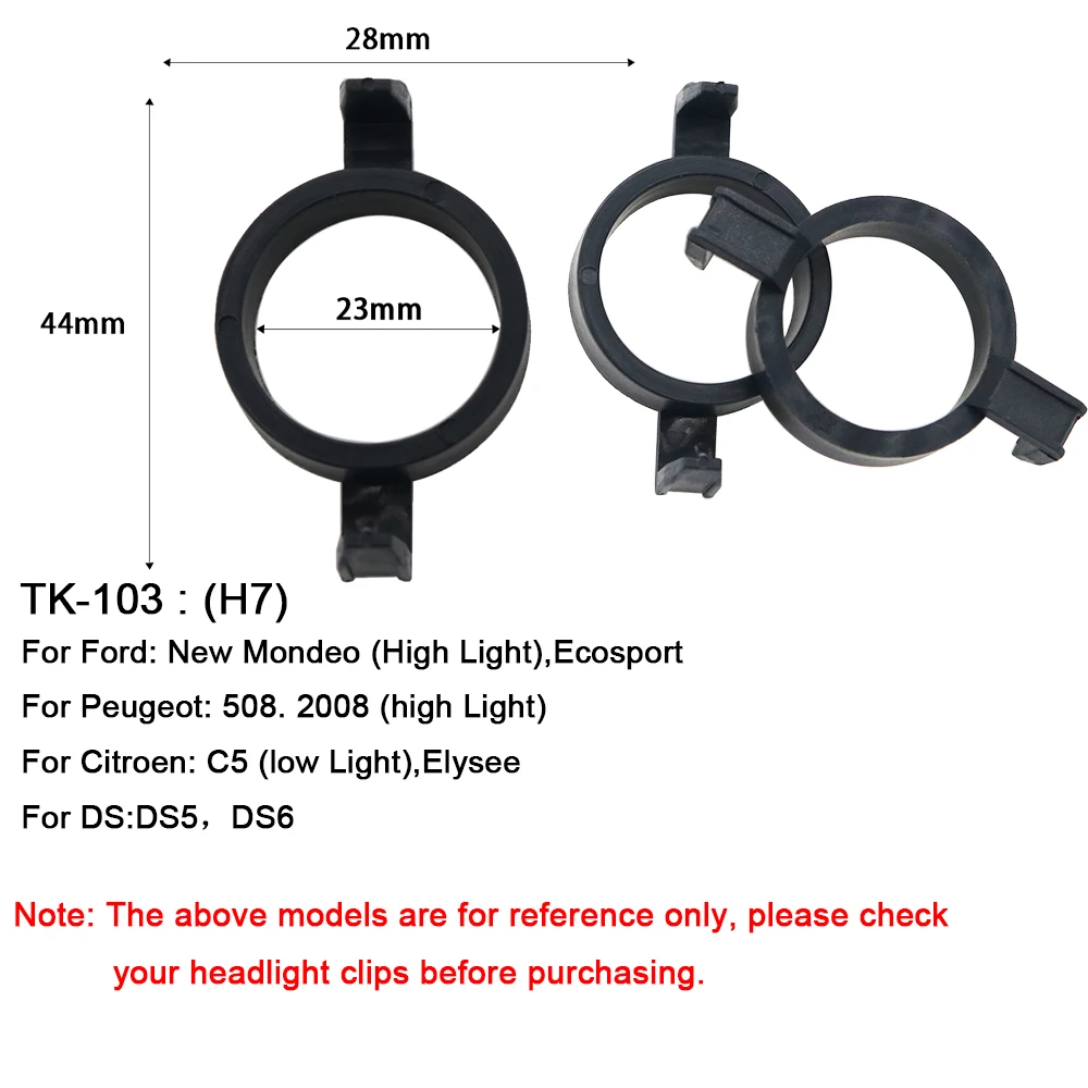 2pcs H7 LED Headlight Bulb Adapter Socket Holder Retainer Auto LED Bulb Holder Lamp Base for Ford Peugeot Citroen DS TK-103