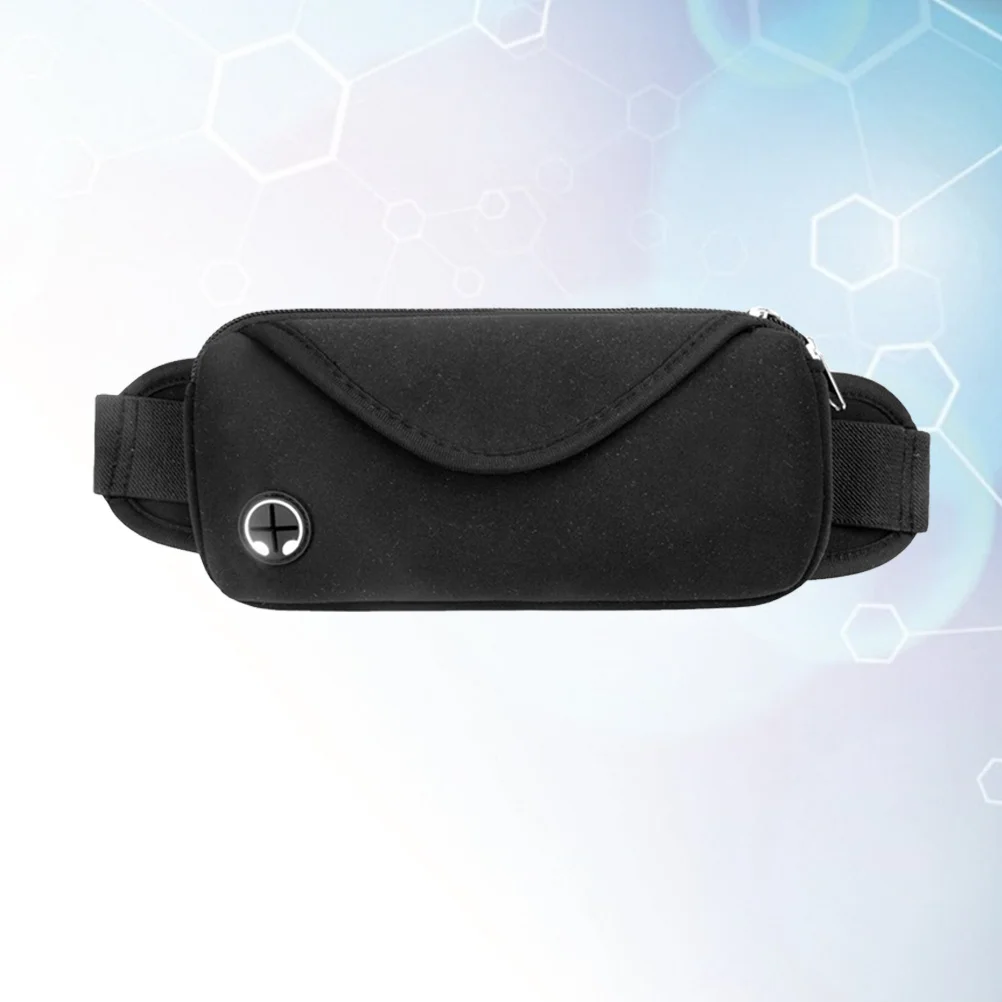 حقيبة خصر محمولة للسفر، جيب بسحاب آمن، تناسب مفاتيح الهاتف، نظارات شمسية للجري والمشي لمسافات طويلة وحقيبة الخصر السوداء