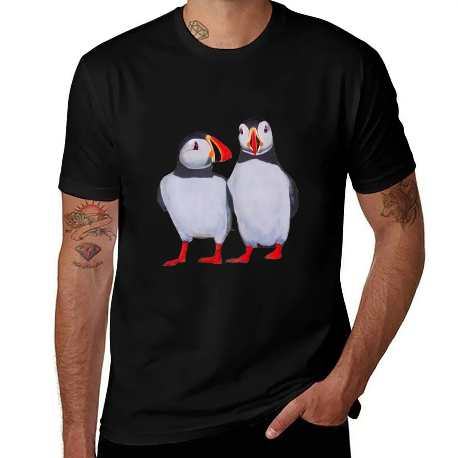 

Puffin pair T-Shirt men t shirt cotton 100% t shirt man designer T-Shirt