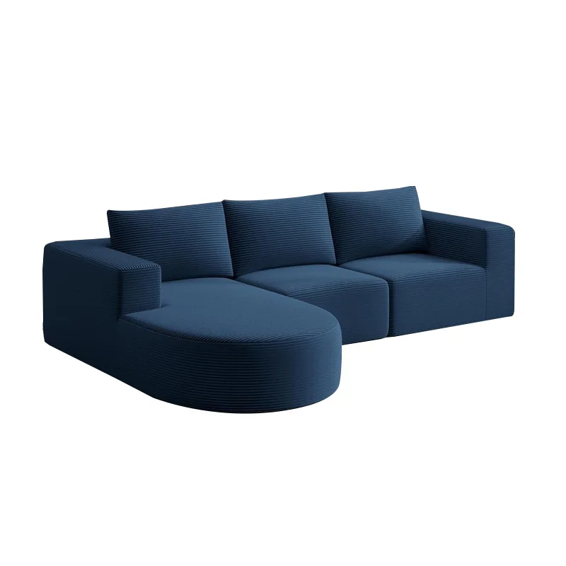 &L-shaped Sectional Sofa Set with High-density Sponge for Living Room Hotel Use-Modern Cute Rounded Corners Sofa