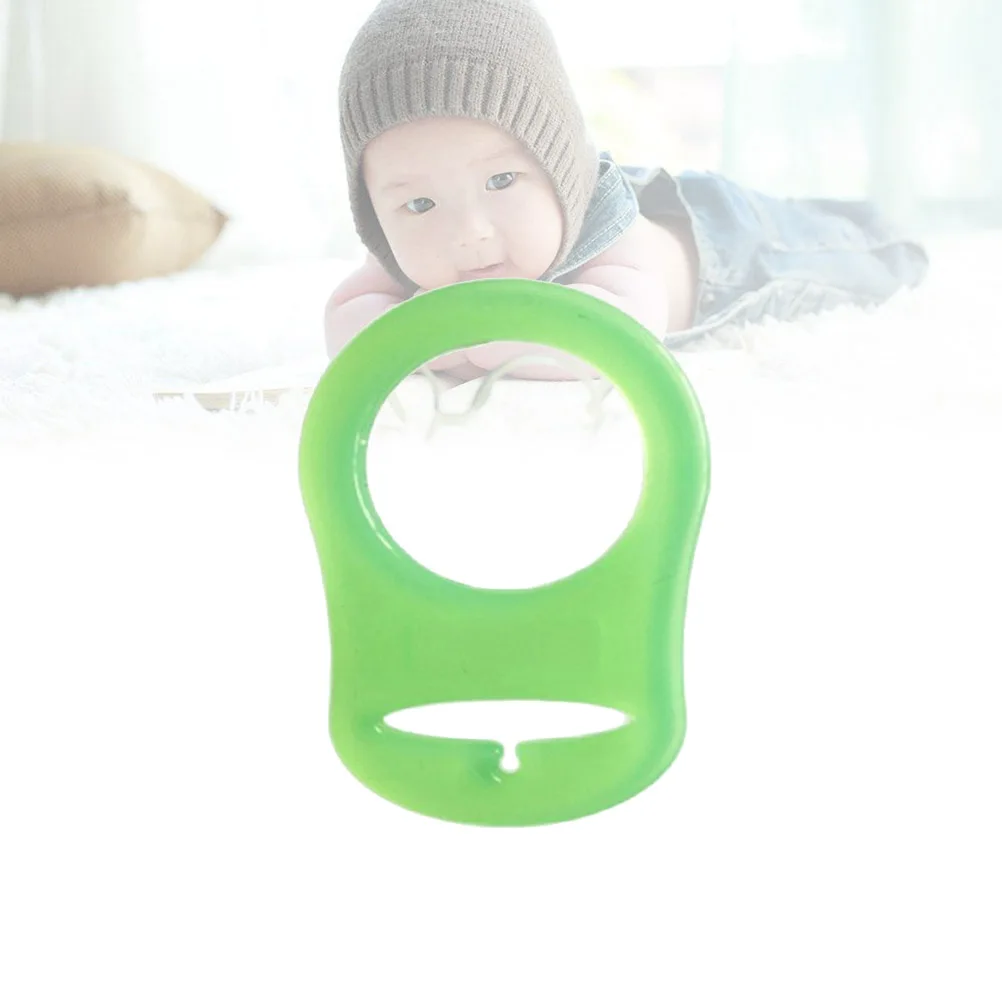 

1Pcs Food-Grade Silicone Pacifier Ring Green Safe Soft Adapter for Button Style Soother Holder Infant