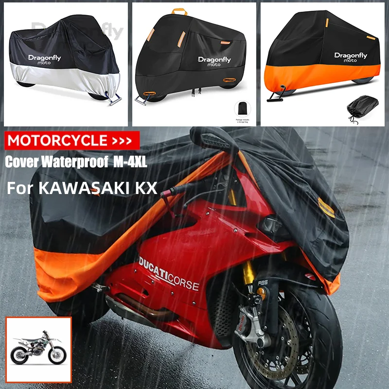 Dragonfly Motorcycle Waterproof Cover For Kawasaki KX65 KX80 KX85 KX125 KX250 KX250F KX450F All Season Dustproof UV Protective