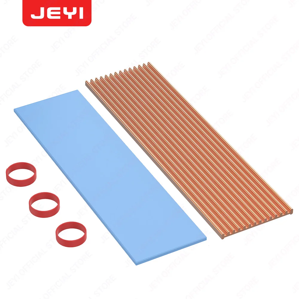 JEYI Koperen M.2 HeatSink, 3 stks 2280 SSD Koperen Koeler Solid State Disk Radiator met Thermische Siliconen Pad voor Laptop Desktop