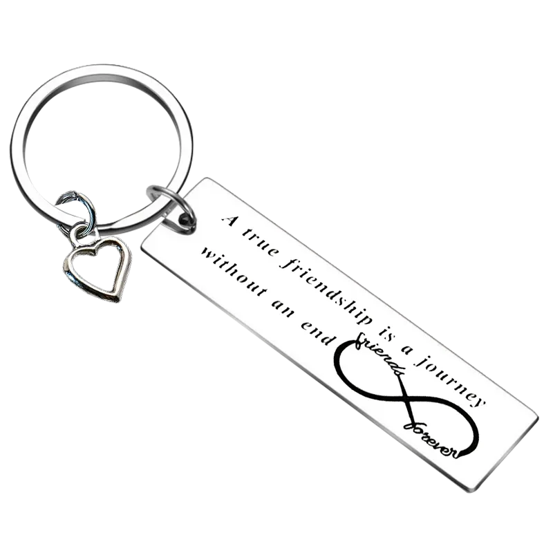 Metal Friendship Gifts Best Friend Keychain A True Friendship is a Journey Key Chain Pendant Friends gift