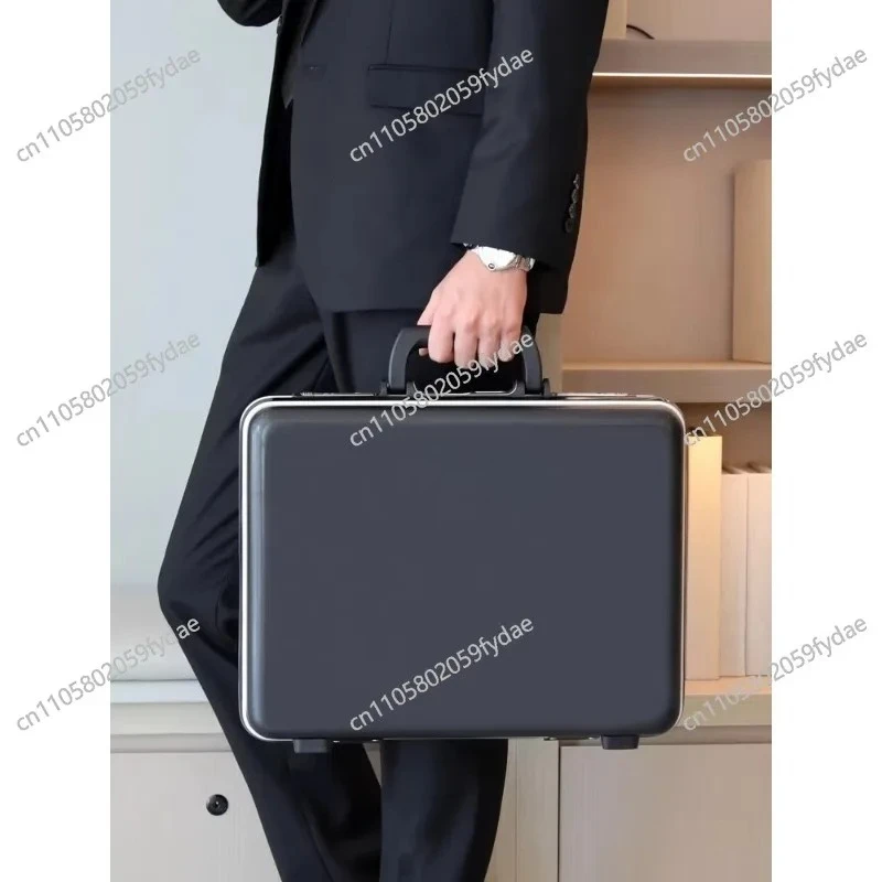 Men's Briefcase, Important Document Storage Case, Safe, Portable Money Box, New Aluminum Frame Compact