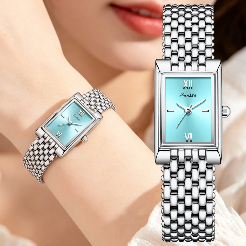 

SUNKTA Watches Women Fashion Luxury Quartz Wristwatches Sports Waterproof Steel Gold Ladies Watch Gifts Reloj Mujer