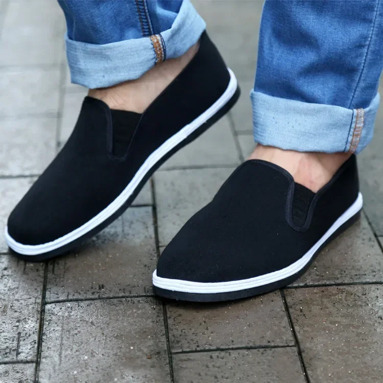 New Black Cotton Shoes Chinese Kung Fu Shoes Wing Chun Tai Chi Slipper Martial Art Pure Cotton Shoes Wushu Kungfu Martial Arts F view 3