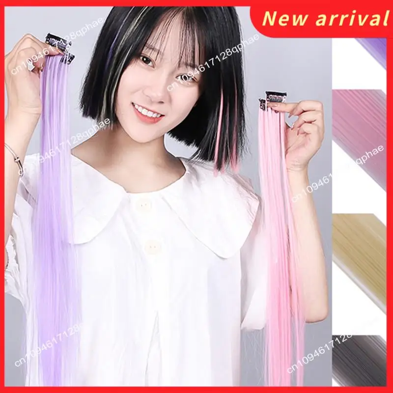 N89R 10 قطعة قوس قزح فتاة أبرزت الشعر التمديد دبوس الشعر طويل مستقيم مشبك شعر التشذيب للشعر كاذبة الشعر أرجواني