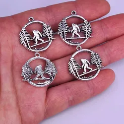 5pcs 3 Designs no mix DIY 20*20 mm Sasquatch Bigfoot tree charm christmas tree pendant charm Jewelry for women Accessories