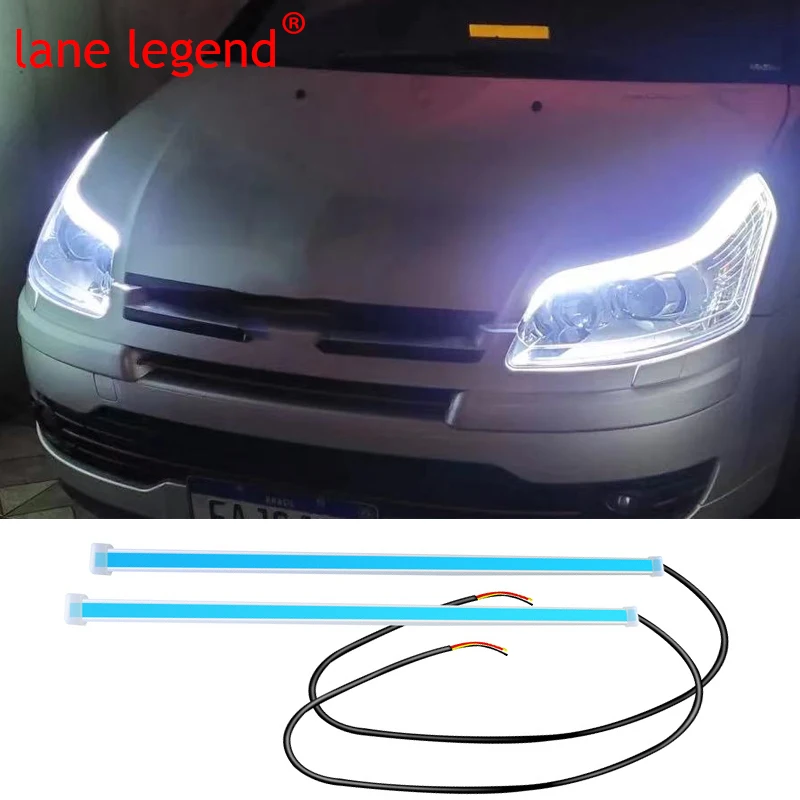 

Newest Start Scan 2pcs LED DRL Car Daytime Running Light Super Bright Waterproof Auto Headlight Turn Signal Yellow Neon Lamp 12V