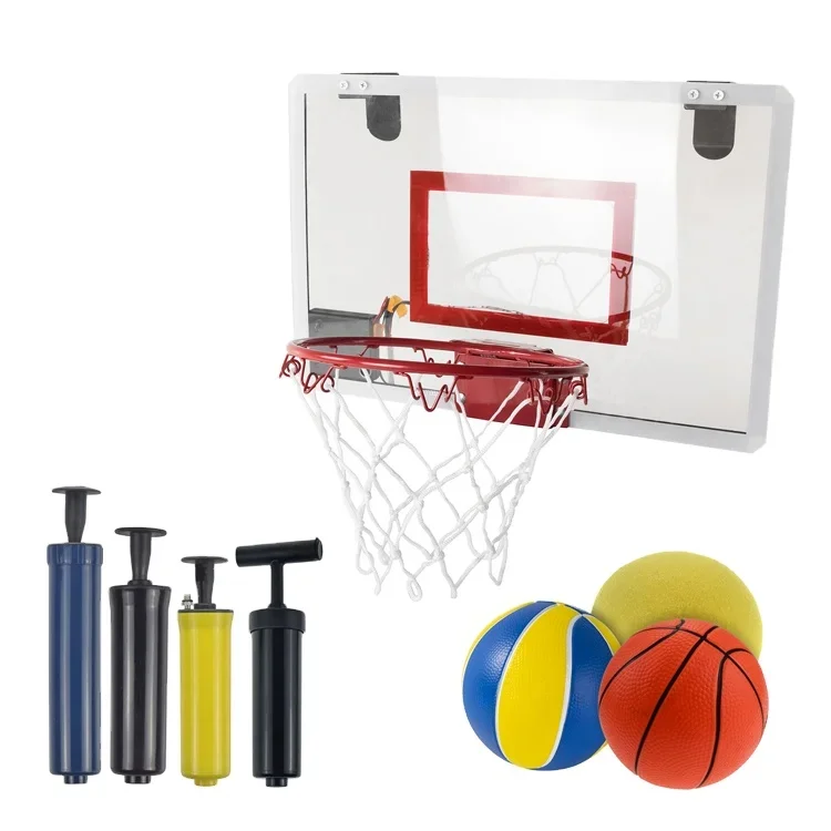 Custom Logo Indoor Kids Basketball Practice Stand Wall-Mounted Foldable Hoop Board with Rim for Outdoor Use Includes Net