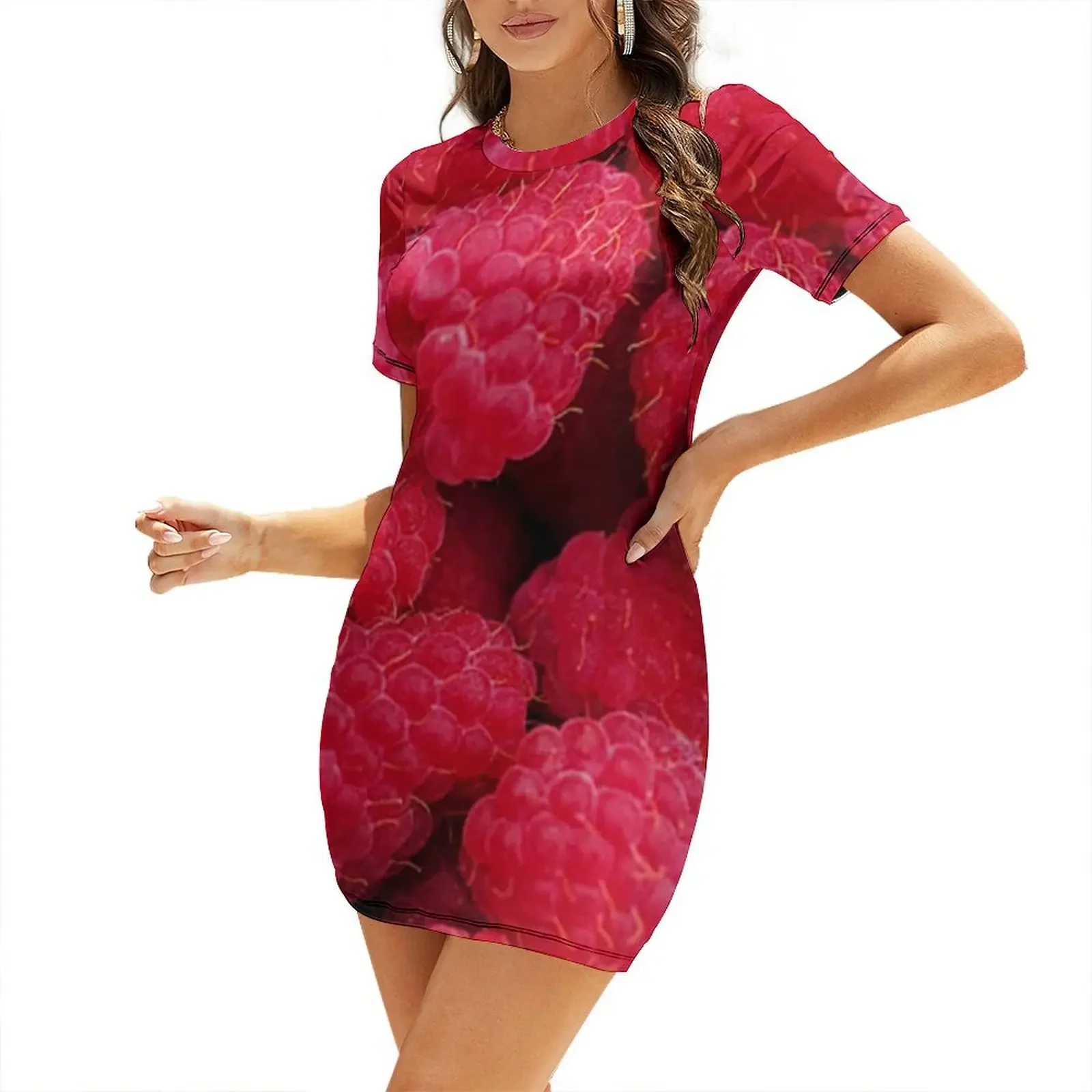

Raspberries Short-Sleeved Dress elegant women's dresses sale women's evening dress 2026