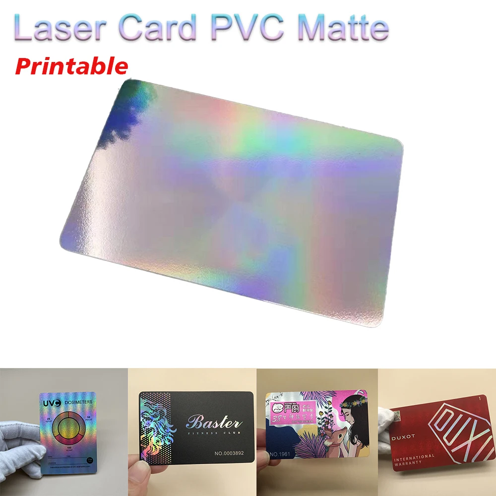 1/5/10Pcs PVC Laser Card Matte Flash Business Card Printing Using Blank Cards PVC Matte Flash Laser Business Card Paintable