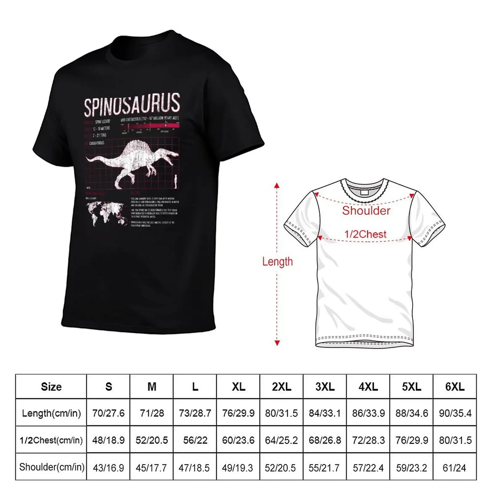 Spinosaurus Dinosaur Fun Facts Science T-Shirt cute tops sweat graphic t shirts t shirt men 100℅ cotton