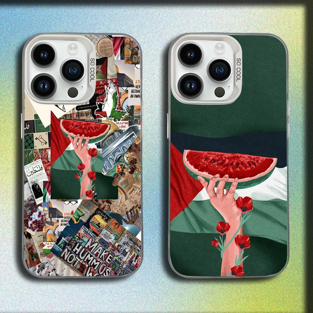 

Watermelon Art P-Palestine-s-F-Flag Phone Case For iPhone 16,15,14,13,12,11,Mini,Pro,SE,MAX White Matte Shockproof Cover