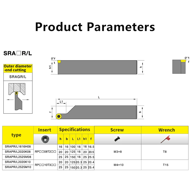 SRAPR1616 SRAPR2020 SRAPR2525 SRAPR3232 SRAPL1616 SRAPL2020外部旋削工具旋盤cnc切削工具カッターバー
