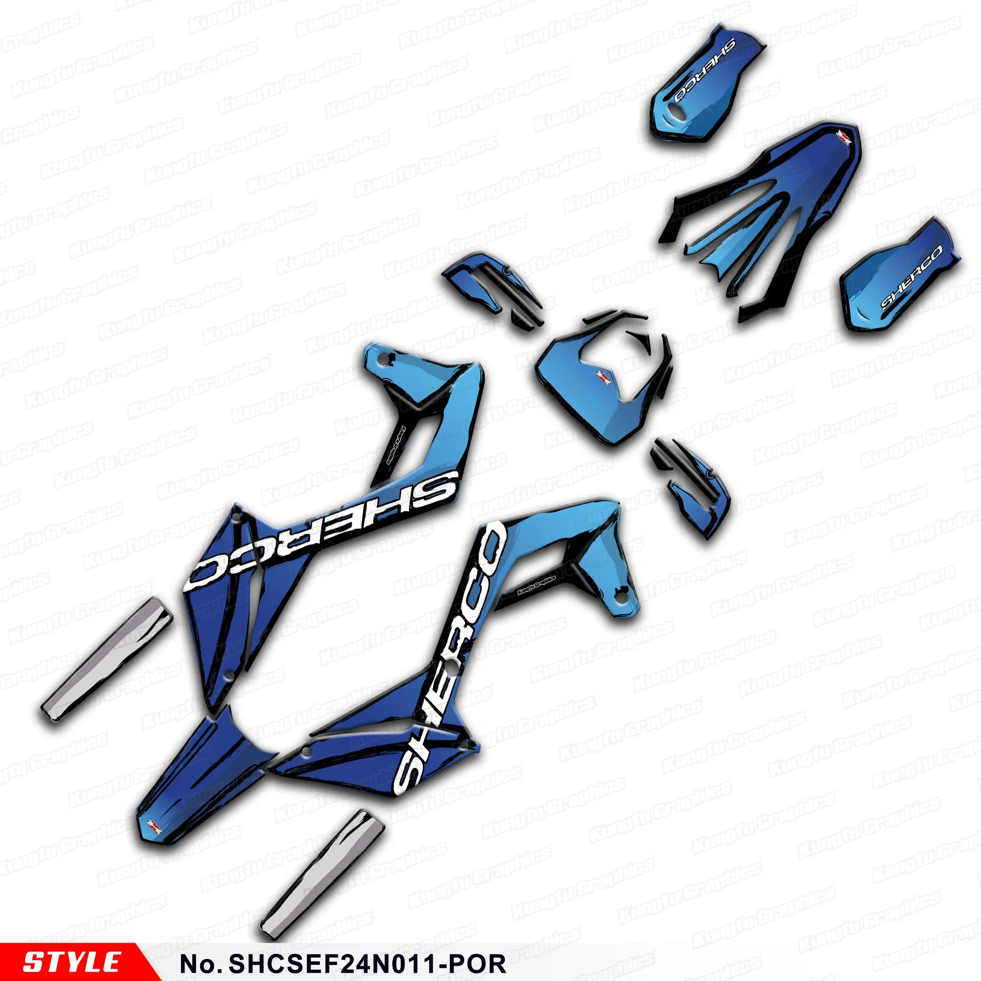 

JY RACING Dirtbike Graphics Wrap Sticker for Sherco SE SEF 125 250 300 450 500 2024, Motocross Decals, SHCSEF24N011-POR