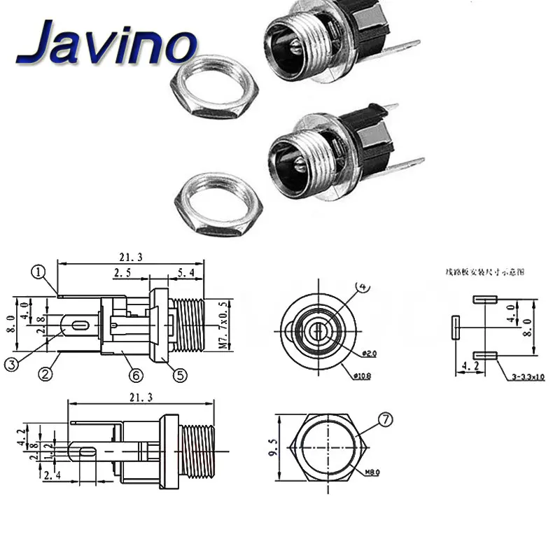 5PCS Male and female DC Power plug 5.5*2.1MM 5.5*2.5MM 3.5*1.35MM 5.5*2.1 Jack Adapter Connector Plug Golden DC-022B DC-025M