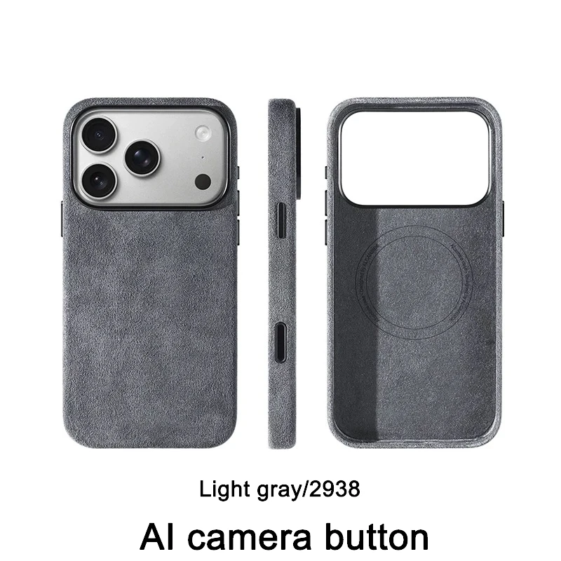 Echte Alcantara Magnetische Case voor iPhone 17 Pro Max Cover met Magsafe Smart Camera Knopbeschermer Cases voor iPhone 17 Pro Max