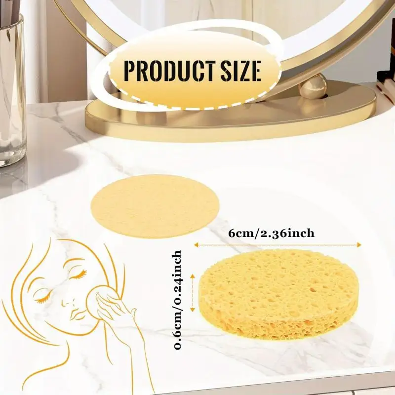 10PCS Compress Face Wash Puff Natural Wood Pulp Sponge Face Wash Puff Foaming Face Puff Cosmetic Puff Face Cleansing Sponge