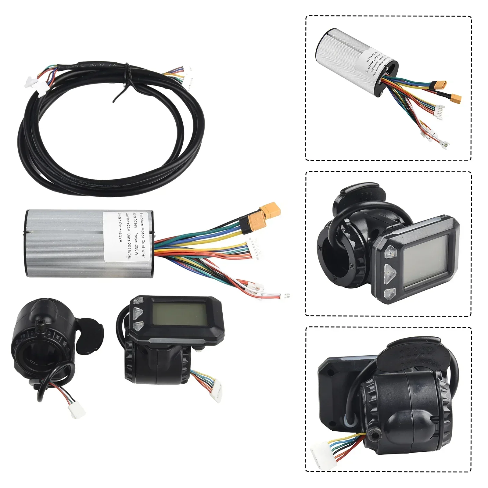 5.5in Controller LCD Monitor Carbon Fiber Electric Scooter Bike 24/36V Brake Set Gear Speed Mode Switch Electronic Brakes