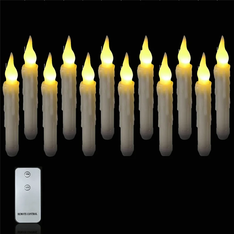 BAAG-LED Candle Lights 2 Buttons Remote Control Long Pole Electronic Simulation Candle Lights Warm White Flash Lights