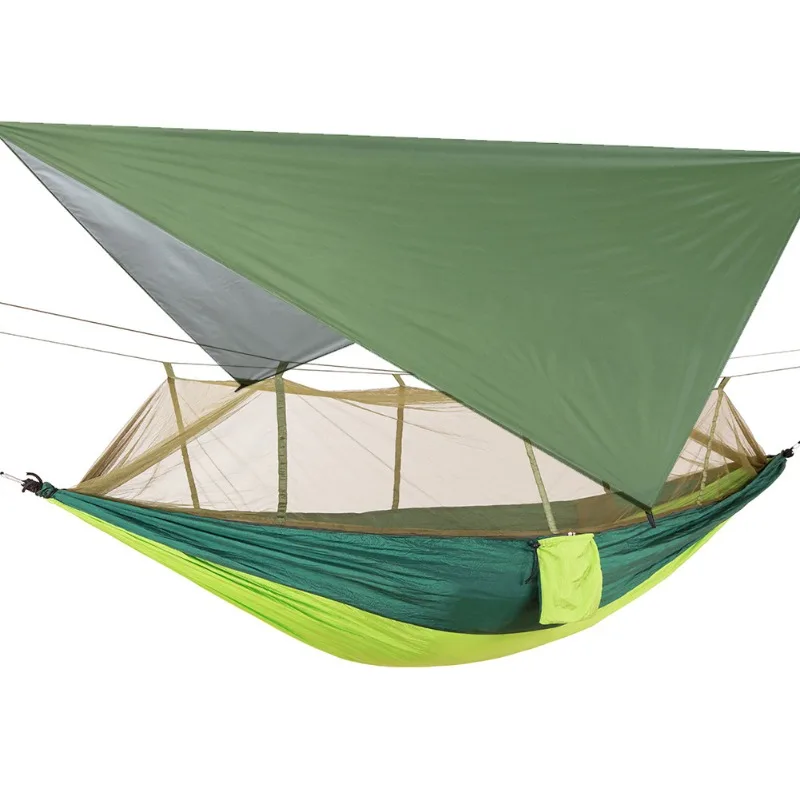 Camping Adult Hanging Hammocks Tent Outdoor Furniture Swing Mosquito Net Waterproof Survival Hammock With Inflatable Mat