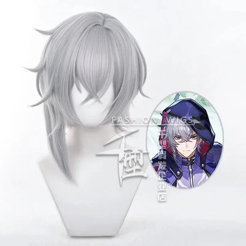 Jogo moze cosplay peruca festa honkai star rail cosplay perucas 40cm longo cabelo sintético moze para festa de halloween + peruca boné