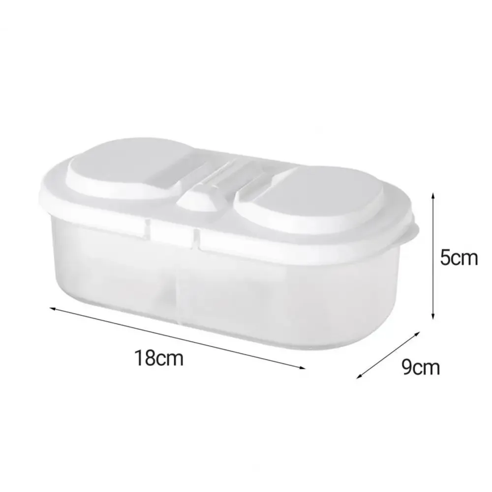 Food Bento Lunch Container Food Box Smooth Edge Large Capacity Eco-friendly PP Plastic 2-compartment for Kitchen