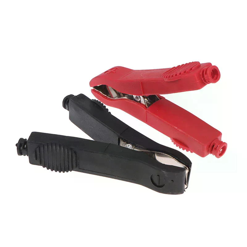 2Pcs 50A Red + Black 75mm Insulated Crocodile Crocodile Car Caravan Van Battery Test Lead Clips Best Promotion Alligator Clips