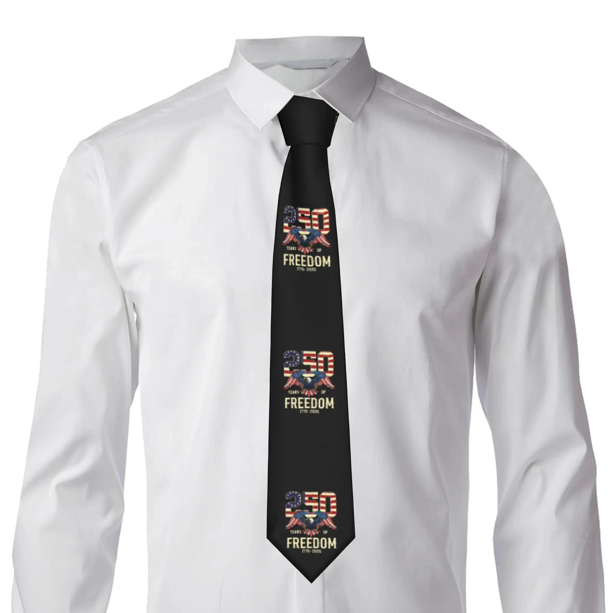 250 Years of Freedom USA  American Patriotic 1776 -2026 Ties Men's Formal Silk  Neckties for Business
