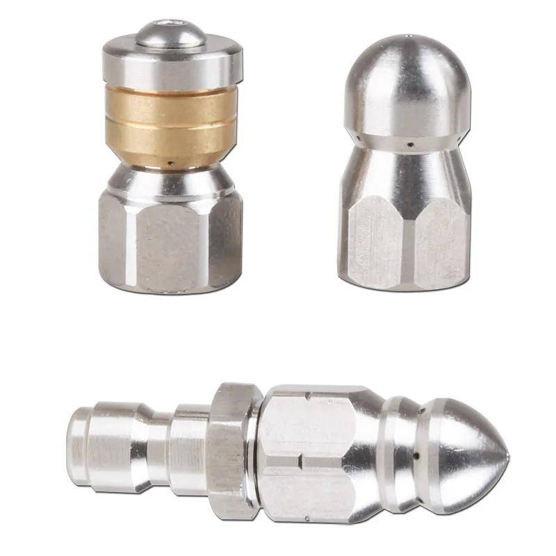 

Washer nozzle 1/4inch Stainless Steel Pressure Washer Drain Sewer Cleaning Pipe Jetter Spray Quick Plug Drain Hose Nozzle Tools