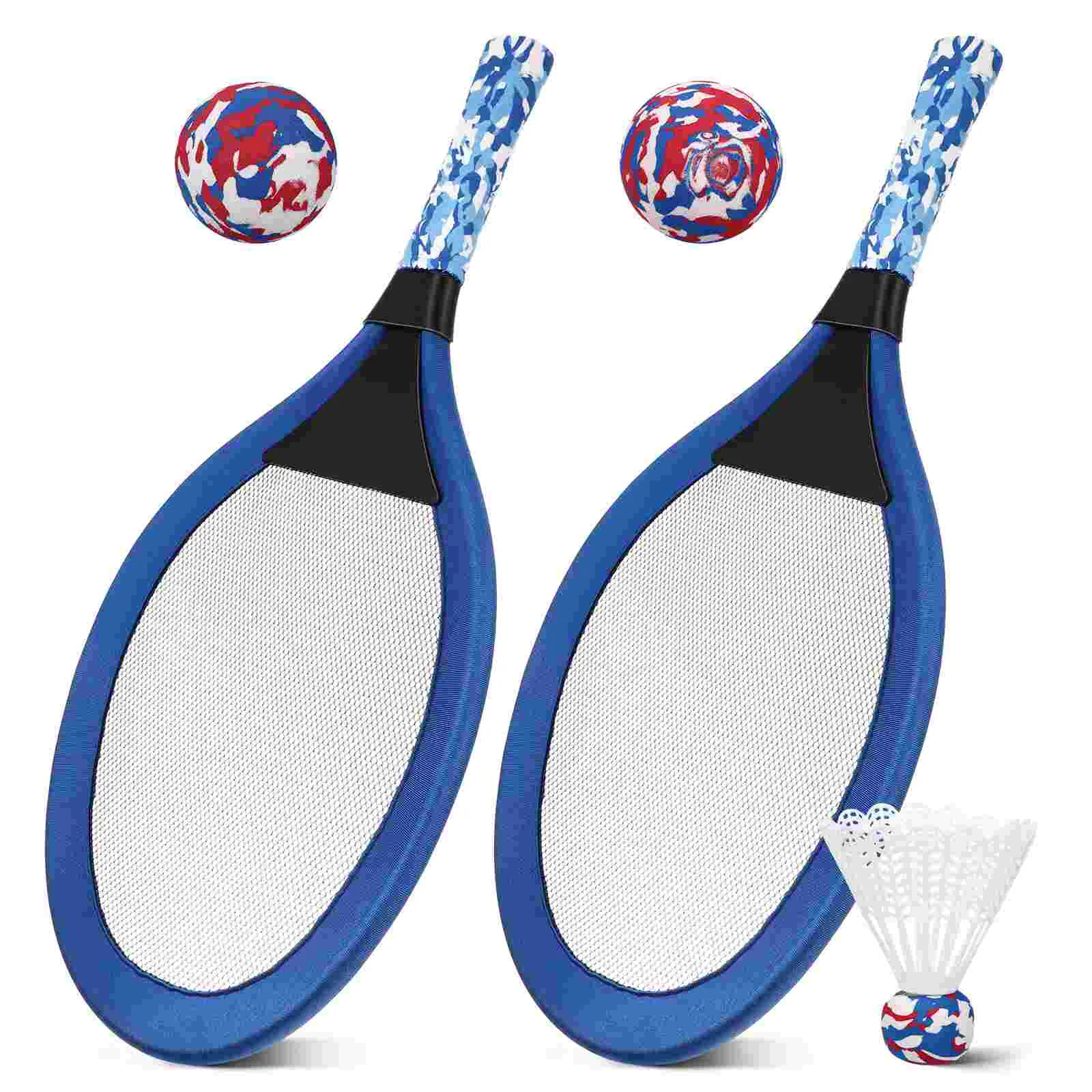 

1 Pair Children's Tennis Racket Kids Palying Badminton Oval Rackets Game Props for Kindergarten Primary School Outdoor Sports (B