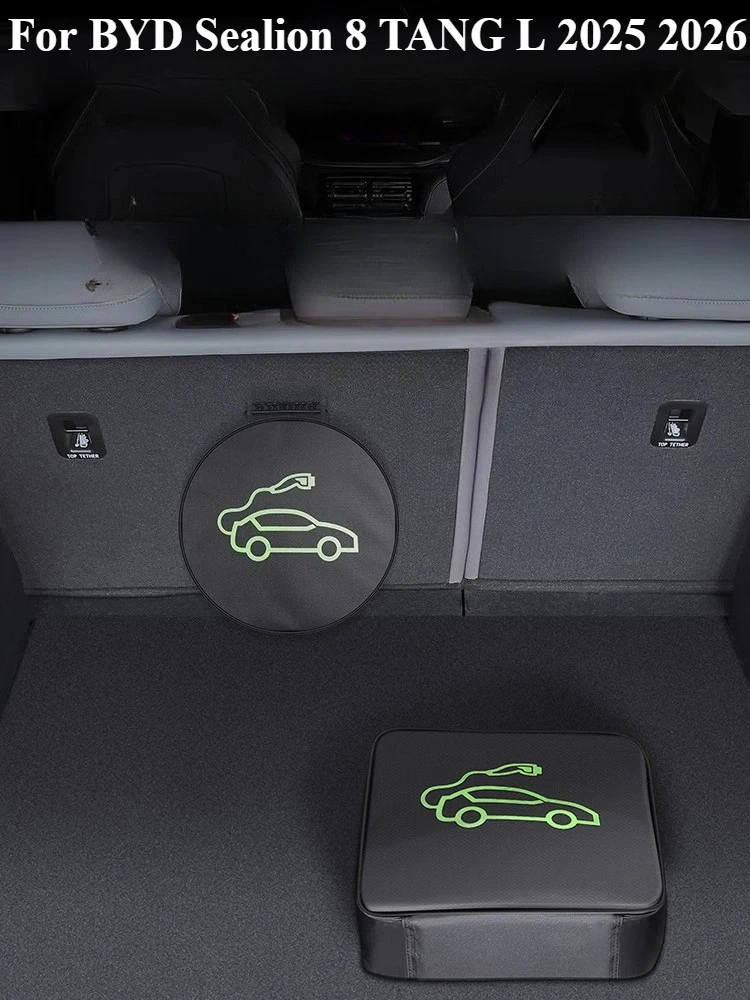 Charging Gun Device Cable Storage Bag Box Bag For BYD Sealion 8 TANG L 2025 2026 Car Storage Bag