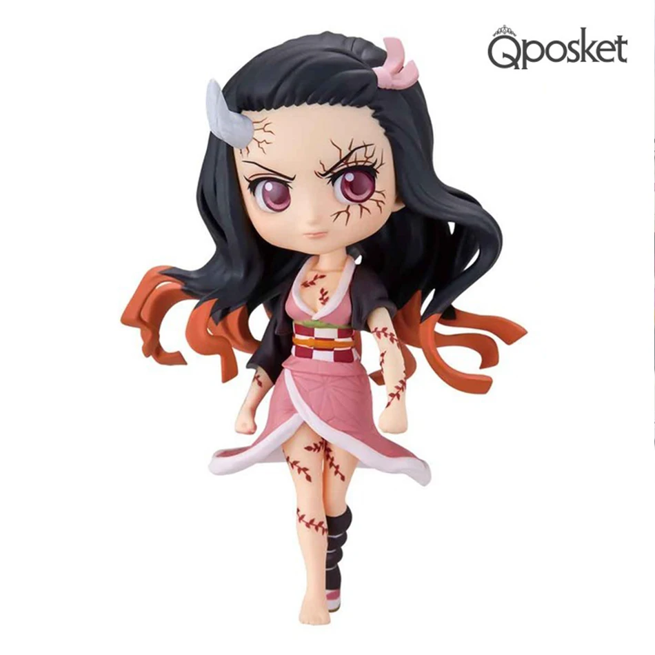 Demon Slayer Figure 15cm Anime Nezuko Tanjirou Zenitsu Inosuke Kyoujurou Giyuu Kawaii Qposket Figural PVC Model Toy Collect Gift