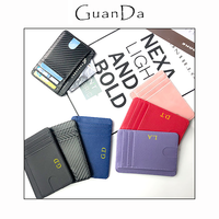 Custom Letters RFID Blocking Card Holder Woman PU Leather Man Coin Purse Fashion Engrave Name Wholesale Luxury Card Wallet Gift