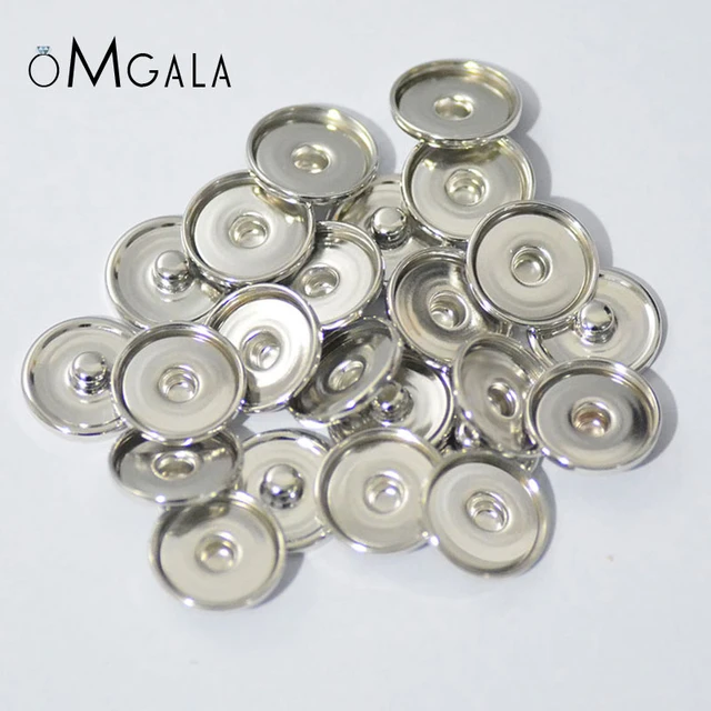 50pcs lot Snap Jewelry Accessories Findings Components 12MM 18MM 20MM Metal Snap Buttons for Make Glass Snap Button Fittings AliExpress