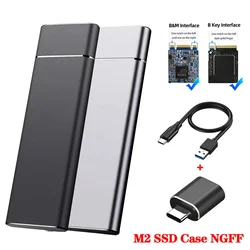 M.2 NGFF SSD Case M2 Solid-State Hard Drive Box SATA SSD Hard Disk Cases External Housing for 2230/2242/2260/2280 M.2 SSD Case