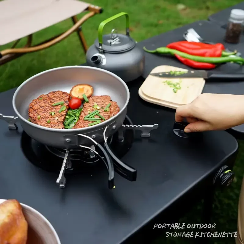 CLS Outdoor Mobile Kitchen Camping Portable Folding Table with Integrated Stove for Camping Self-Driving Car Equipment
