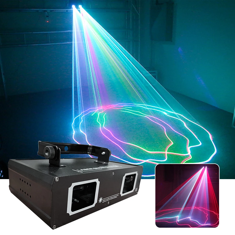 Disco Laser Dual Lens en Single Shot RGB Beam Line Scanner Projector Dmx 512 Toepassen op DJ Party Wedding Bar Stage Light