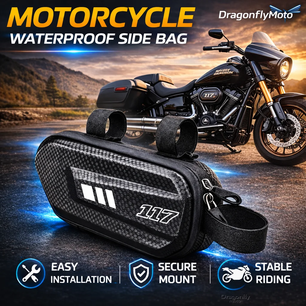 

Large Capacity Motorcycle Side Bag For Harley Softail Low Rider ST FXLRST FXRST Breakout Touring CVO 117 Waterproof Hanging Bag