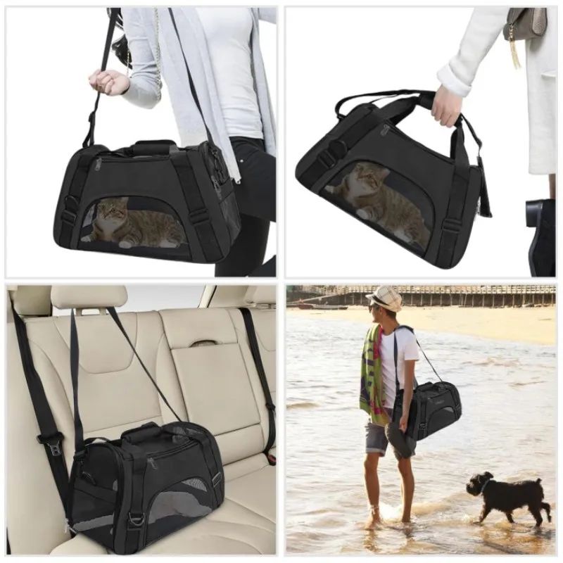 Katzentaschen, tragbare Hunde-Tragetasche, atmungsaktives Netz, für Haustiere, Welpen, Reisetaschen für kleine Hunde, faltbare Katzen, Handtasche, Transporttasche – Detail 14