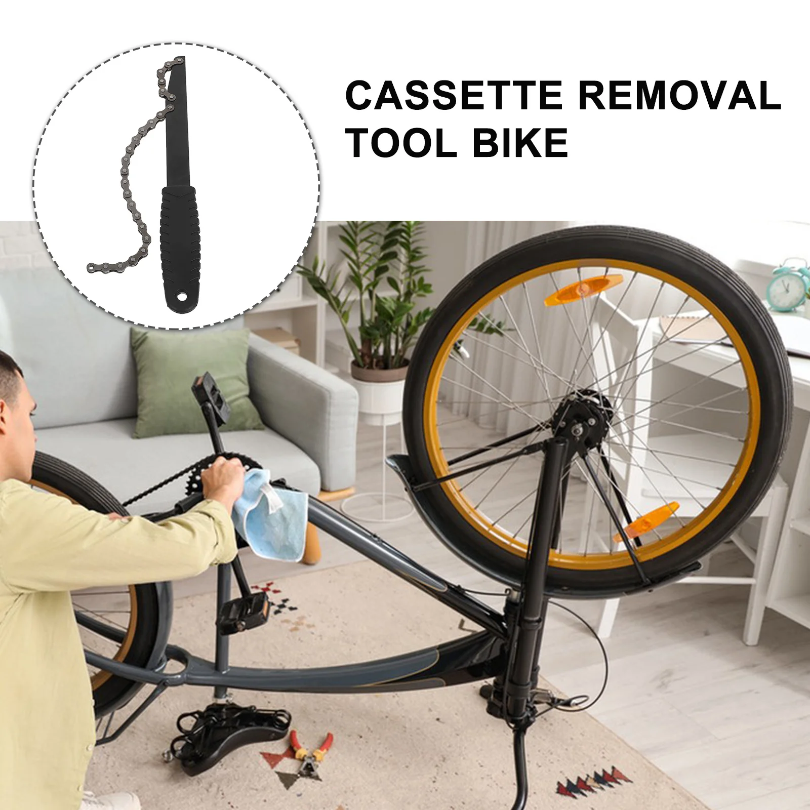

1Set Bicycle Repair Tool Cassette Lockring Removal Kit Freewheel Turner Chain Whip Sprocket Remover Bike Maintenance Tool